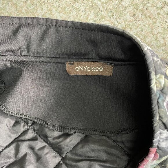 aNYplace Floral Quilted Bomber Jacket Women's Size Medium‎ - Picture 8 of 9